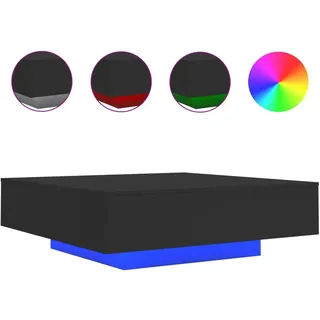 vidaXL Couchtisch mit LED-Leuchten Schwarz 100x100x31 cm - Schwarz