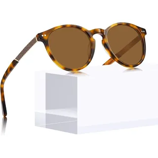 CARFIA Vintage Runde Sonnenbrille Damen Polarisiert UV-Schutz