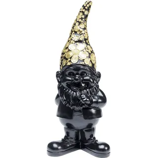 Kare Design Deko Figur Zwerg Standing Gold/Schwarz, Deko Objekt, Dekoration für Wohnzimmer, Schlafzimmer, Büro, Regale, Gartenzwerg, Accessoire, 46x15x19 cm (H/B/T)
