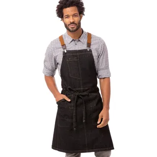 Chef Works Unisex Berkeley Latzschürze, Schwarz, Einheitsgröße