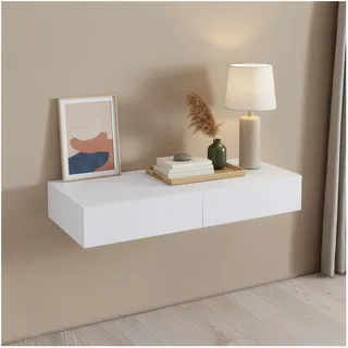 [en.casa] Wandregal Karstula 80 x 12 x 35 cm Weiß