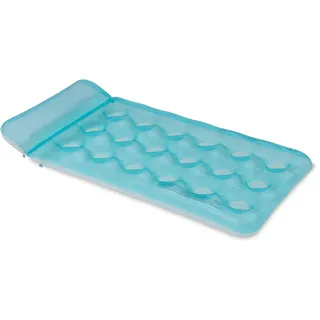 Amazon Basics Aufblasbare Poolliege, Wasserhängematte Pool Raft mit einfacher Aufblasfunktion, 153,9 x 79,5 cm, Blau