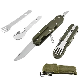 Lotbun 5-in-1 Klappbesteck-Set, ideal für Camping und Picknick