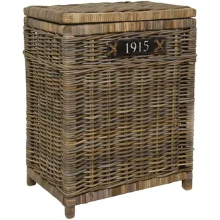 VIVANNO Wäschekorb Rattan CESTO Rechteckig, Natur geflochten - 50x35x66 cm