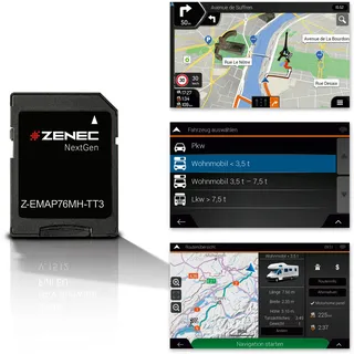 ZENEC Z-EMAP76MH-TT3 – MicroSD-Karte mit Reisemobil-Navi für ZENEC Geräte | Navigationssoftware für ZENEC Z-E3776, Z-N1000, Z-N975, Z-N976, Europakarten, Camping-POIs, 3 Jahre kostenfreie Kartenupdates