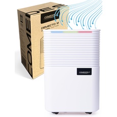 Comedes® Luftentfeuchter 12l / 24h - geräuscharmer Entfeuchter mit Rollen - leise & stromsparende Luftentfeuchtung für Wohnräume und Büros bis 25m2 / 125m3 - Demecto 12 Dehumidifier