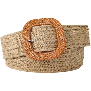 NALANY Stoffgürtel Stretchgürtel Flechtgürtel Geflochtener und Elastischer Dehnbarer Gürtel für Damen Bund Mode Dekorative Breite 4cm Länge 90cm,Candy Farbe Waehlbar (90cm/35.4", Khaki)