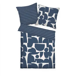 Tom Tailor Wendebettwäsche , Dunkelblau, Perlmutt , Textil , Mosaik , 135x200 cm , pflegeleicht , Heimtextilien, Bettwäsche & Leintücher, Bettwäsche, Wendebettwäsche