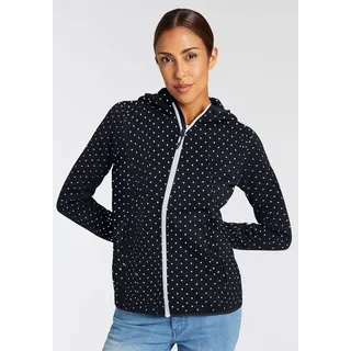 Strickfleecejacke CMP "WOMAN JACKET FIX HOOD", Damen, Gr. 44, blau (b. blau, bian), Strick, Obermaterial: 100% Polyester, hoch geschlossener Ausschnitt, eingefasste Kante, Jacken Strickfleecejacke, wärmend, Übergangsjacke