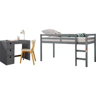 OTTO home »Alpi« grau, Schlafzimmermöbel-Sets, Jugendzimmer-Set, Hochbett und Schreibtisch mit Stauraum, perfekt für kleine Räume,