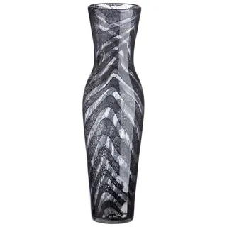 Casablanca Vase Blumenvase grau schwarz aus Glas - Deko Wohnzimmer Geschenk für Frauen Geburtstag Muttertag 39 cm