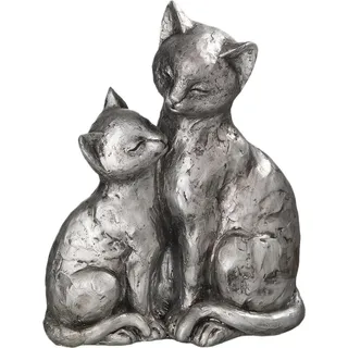 Ambiente Haus Dekofigur Katzen-Paar 22 cm Silber