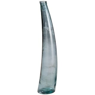 GILDE Vase Corno Petrol aus recyceltem Glas Europäische Herstellung H: 100 cm Ø 20 cm 39198