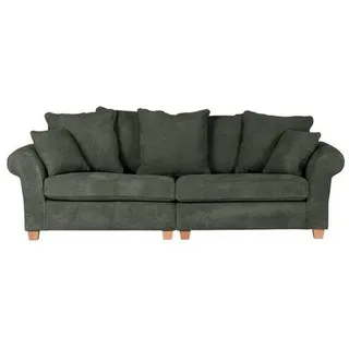 Landscape Bigsofa , Dunkelgrün , Textil , Eiche , Füllung: Schaumstoff , 264x70x111 cm , Fußauswahl, Stoffauswahl, Rücken echt , Wohnzimmer, Sofas & Couches, Sofas, Bigsofas