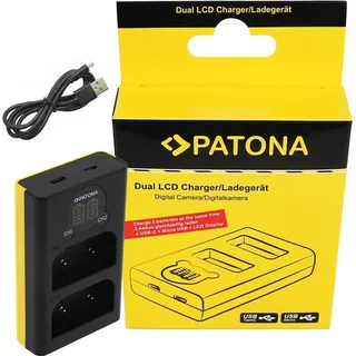 PATONA Dual LCD USB Ladegerät für Olympus OM-1, BLX-1