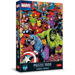 Trefl 10881 Marvel Heroes Premium Plus Quality Heroes-1000 Elemente, Puzzle-Serie mit Lieblingshelden, Ideale Anpassung der Teile, für Erwachsene und Kinder ab 12 Jahren, Mehrfabrig