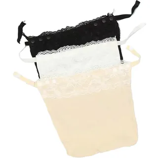 KOLZEMV 3 Pcs BH Einsatz, blusenkragen Einsatz Damen, Dame Spitze Clip-on Mock Camisole BH Einsatz Overlay Modesty Panel Weste, Lace Mock Mock Camisole Snap Snappy Bra Insert Overlay, BH träger Clip
