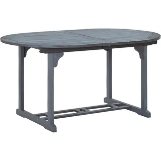 vidaXL Gartentisch oval 200 x 100 x 75 cm Grau