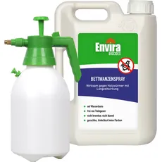 Envira Bettwanzenspray mit Drucksprüher, -Mittel Mit Langzeitwirkung - Geruchlos & Auf Wasserbasis - 2000ml