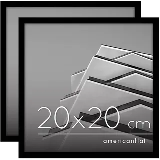 Americanflat Bilderrahmen modern schwarz 20x20 cm 2er Set