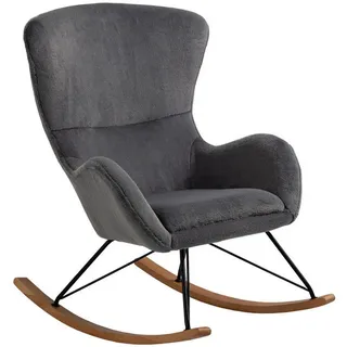 Livetastic Schaukelstuhl , Eichefarben, Dunkelgrau , Holz , Eiche , 70x102x94 cm , Schaukelfunktion , Wohnzimmer, Sessel, Polstersessel
