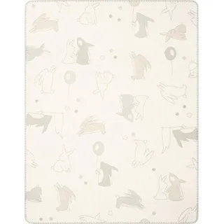 Biederlack "Babydecke Littel Rabbits", Babydecke, Littel Rabbits mit verspielten Hasen,