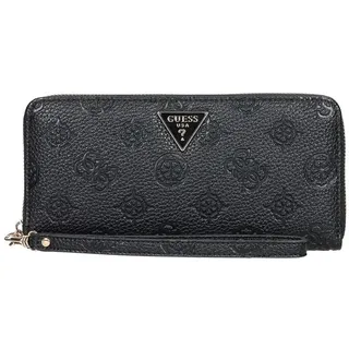 GUESS Cresidia Large Zip Wallet Clutch, Schwarz,