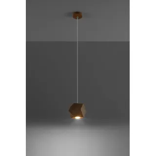 MiaLux WESTER Deckenleuchte Naturholz Geometrisches Design Minimalistisch Modern für Schlafzimmer Esszimmer Wohnzimmer Skandinavischer Stil GU10 A++-E 12/12/120 cm Eine Lichtquelle