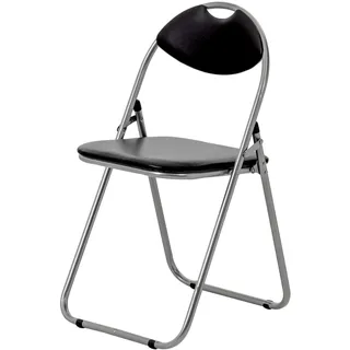 Gepolsterte Klappstühle - Metallrahmen, geeignet für Büro, Schreibtisch und Schlafzimmer - maximale Belastung: 114 kg - Schwarz