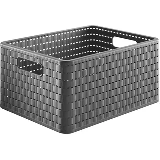 Rotho Aufbewahrungskorb COUNTRY 36,8 x 27,8 x 19,1 cm grau