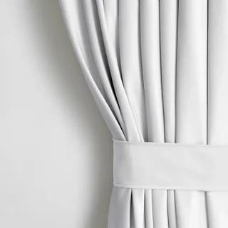AmeliaHome Restilo Set Vorhang H 270 x B 140 cm mit Raffhalter 54 x 10 cm Velvet Optik Weiß 1 St. Ösenschal Samt Halbverdunkelungsvorhang Fensterdekoration Dekoschal Dekorvorhang
