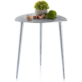 Beistelltisch Metall Dekotisch Alster 40cm dreieckig Aluminium silber