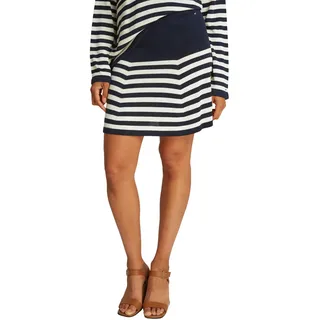 Tommy Hilfiger Damen Rock Lyocell Silk Flare Mini Kurz, Mehrfarbig (Dark Night Navy/Calico STP), L
