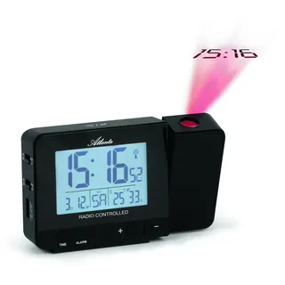 Atlanta 1884 Wecker Funk Funkwecker digital schwarz Projektion Projektionswecker - Schwarz
