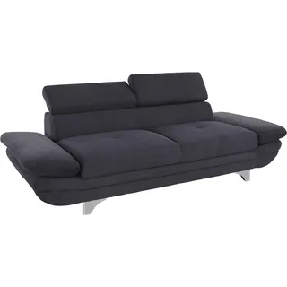 Cotta Big-Sofa Polyester 3-Sitzer Schwarz
