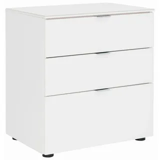 Moderano Nachtkästchen , Weiß , Metall , 3 Schubladen , 58x62.5x40 cm , Lga, Goldenes M, BQ - Bündnis für Qualität, Made in Germany , Schlafzimmer, Nachtkästchen