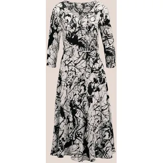Madeleine Midikleid Unikat-Druck Schwarz/Weiß 34