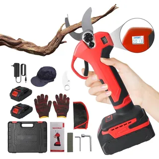 Elektrische Gartenschneider, kabelloses Design, bürstenloser Motor, 2 Batterien, EU