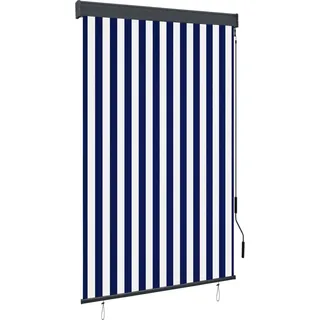 Eleganten-Stil Außenrollo 120 x 250 cm Blau und Weiß Rollos CC5733601 - Blau