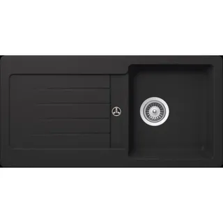 Schock Typos D-100S links Einbauspüle onyx/cristalite Drehknopfventil 860 x 435 mm