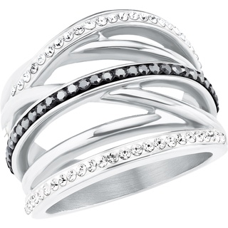 S.Oliver Ring Edelstahl, Kristallglas Ringe Weiss