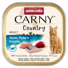 Bild von Carny Country Adult Huhn Pute & Forelle 32 x 100 g
