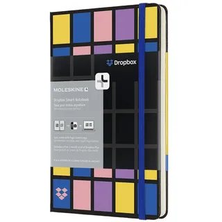 Moleskine Smart Notizbuch Dropbox Connected, Large, A5, Blanko, Hard Cover, Schwarz
