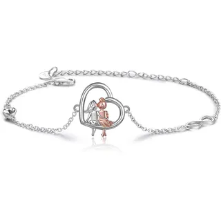 VONALA 925 Sterling Silber Herz Fußkettchen Unendlichkeitszeichen Schwester Schmuck mit Kristall Freundschaft Geschenke für Damen Mädchen