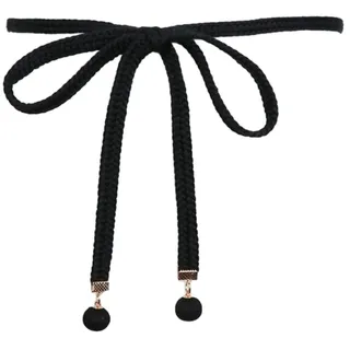 Whakano 2 Stück Geflochtene Taille Gürtel Damen,Dekorativen Taillengürtel Kleidgürtel,Schmaler Gürtel Frauen,Taillenkette,Kettengürtel für Kleid Jeans Rock Langen Hemden,148 cm,Schwarz