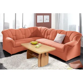DOMO collection Eckcouch Kunstleder 3-Sitzer Terrakotta
