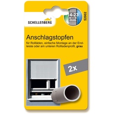 Schellenberg 52002 Rolladenstopper Anschlagstopfen für Rollladen, 2 Stück - Doppelpack, Grau, inkl. Schrauben