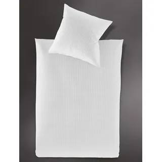 Bettwäsche IRISETTE "Lumen 8129", silber (silberfarben), B/L: 155cm x 200cm, 1 Stk., 1 Stk., Interlock-Jersey, B/L: 80cm x 80cm, 2 Stk., Interlock-Jersey, Obermaterial: 100% Baumwolle, Bettwäsche, Bettwäsche, hochwertig und traumhaft weich