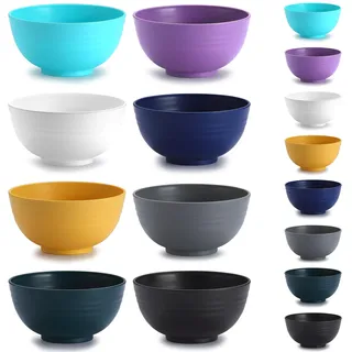 Kyraton plastik müslischüssel 8er, unzerbrechliche und wiederverwendbare leichte Schüssel für Reisnudelsuppe, Snack, Salat, Obst, spülmaschinenfest
