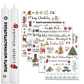 6 Pcs Kerzentattoo Weihnachten (200+ Muster), Kerzentattoos Weihnachten, Kerzen Tattoo Weihnachten, Kerzentattoos, Stabkerzen, Stabkerzen Weiß, Aufkleber Weihnachten, Kerzen Bemalen